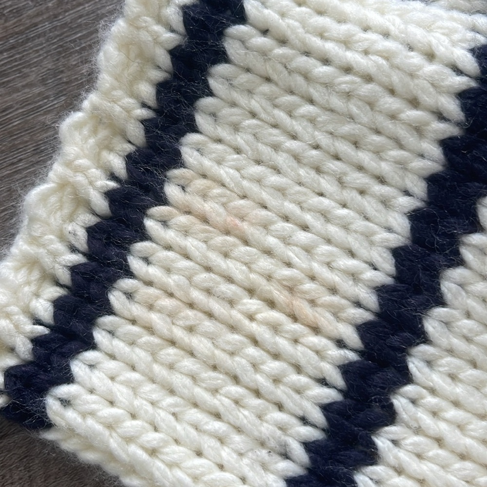 Edikted Cropped Navy/White Striped Sweatsr - Picture 4 of 4